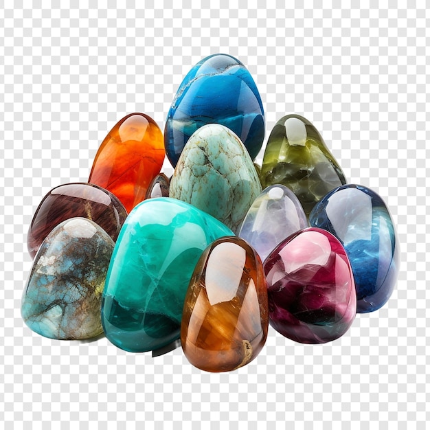 PSD 透明な背景に隔離された透明な彩色の石