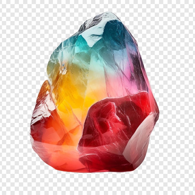 Clear colourful stone isolated on transparent background