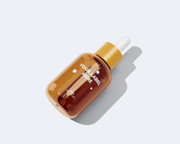 PSD clear cosmetic dropper bottle mockup