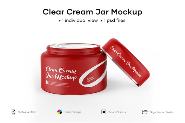 Clear cream jar mockup