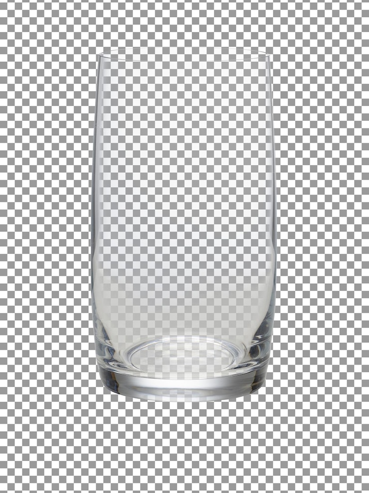 PSD clear empty glass with transparent background