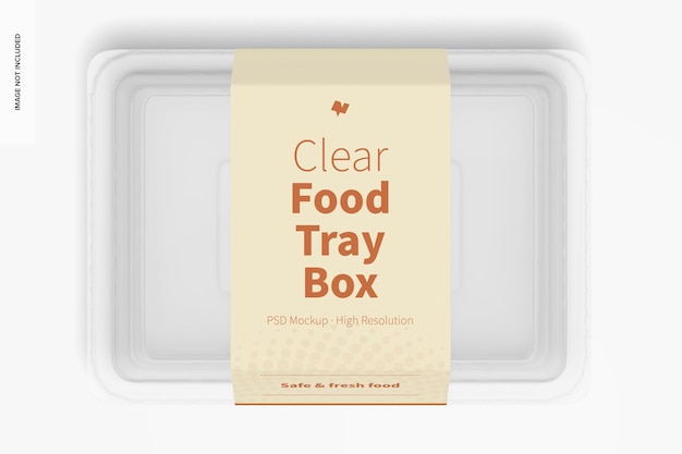 Clear Food Tray Box Mockup, Top View