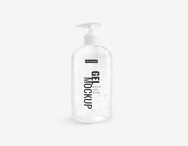 Clear gel pump bottle mockup