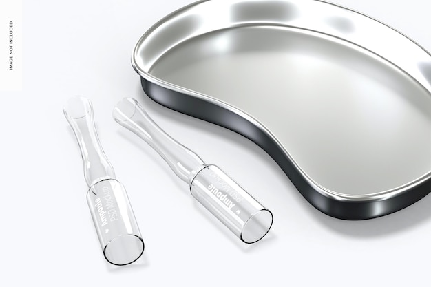 Clear Glass Ampoule Mockup, Perspective