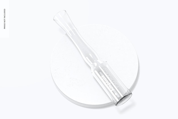 Clear Glass Ampoule Mockup, Top View