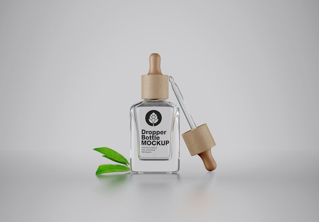 Clear Glass Dropper Bottle Mockup