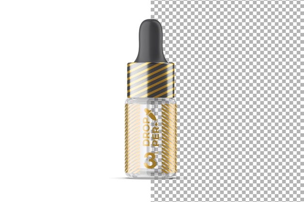 PSD clear glass dropper serum bottle mockup