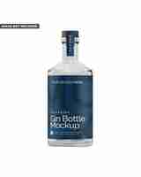 PSD clear glass gin bottle mockup