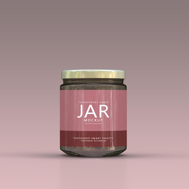 Clear glass Jam jar label mockup