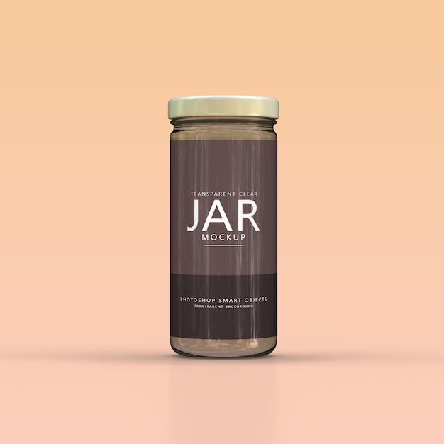 Clear glass Jam jar label mockup