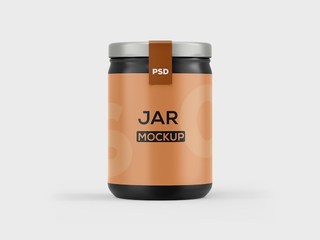 Clear glass jar mockup psd