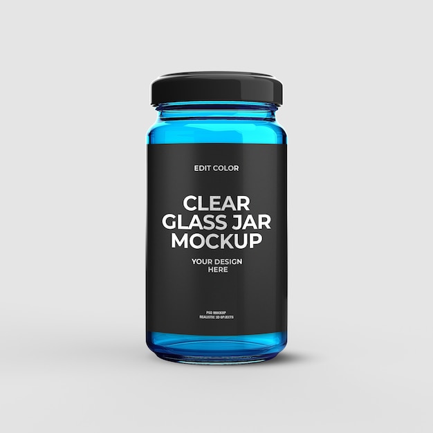 Clear Glass Jar Mockup
