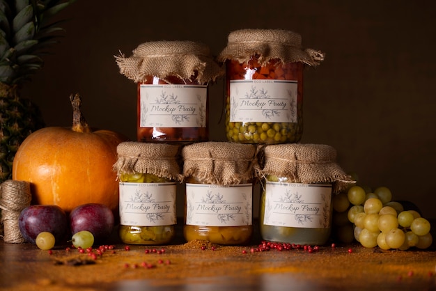 clear glass jar with label and burlap lid