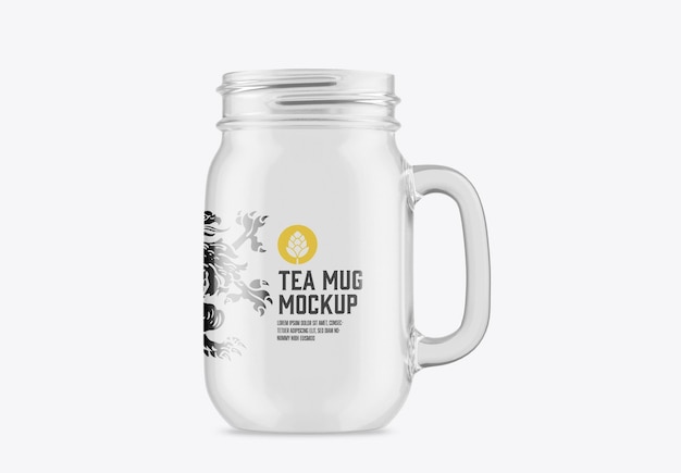 Mockup di tazza di vetro trasparente