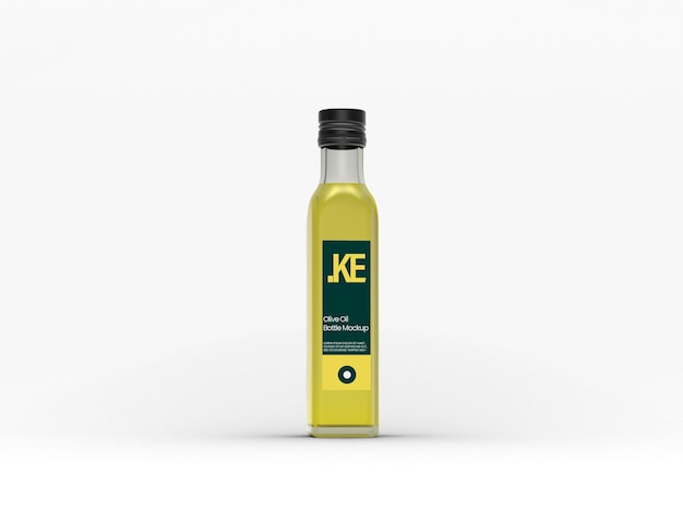 PSD clear glass olive oil bottle mockup