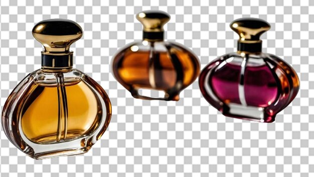 PSD clear glass perfume bottle mockup 3d rendered