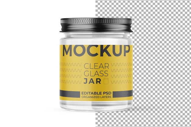 Clear Glass Spice Candle Jar Mockup