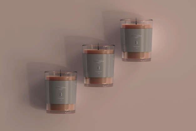 Clear glass votive candle mockup