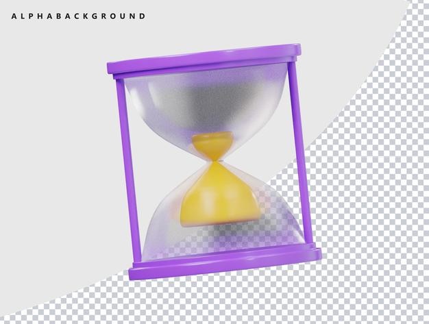 a clear plastic container with a yellow hourglass inside