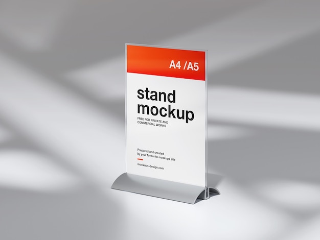Clear Plastic Stand Mockup for Advertising Presentation and Display