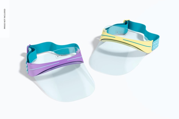 Clear Plastic Visor Cap Mockup, Perspective