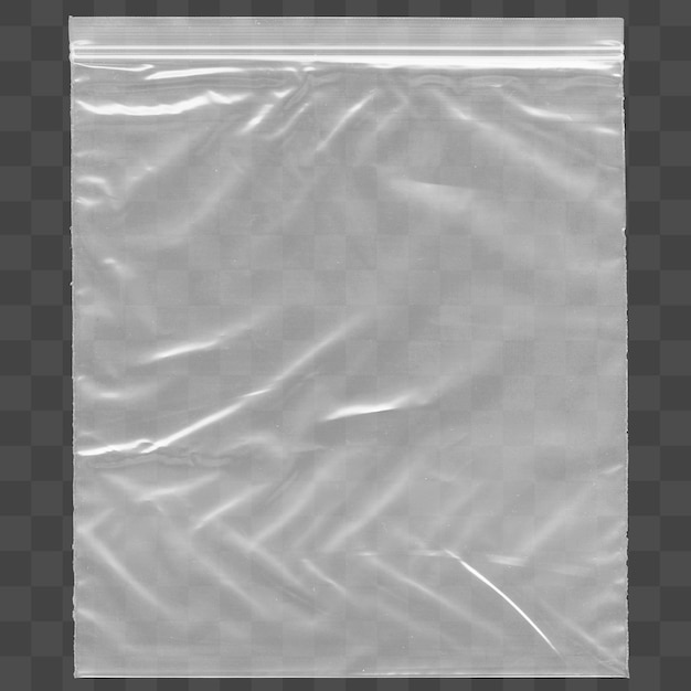a clear plastic ziplock bag isolated on a transparent background