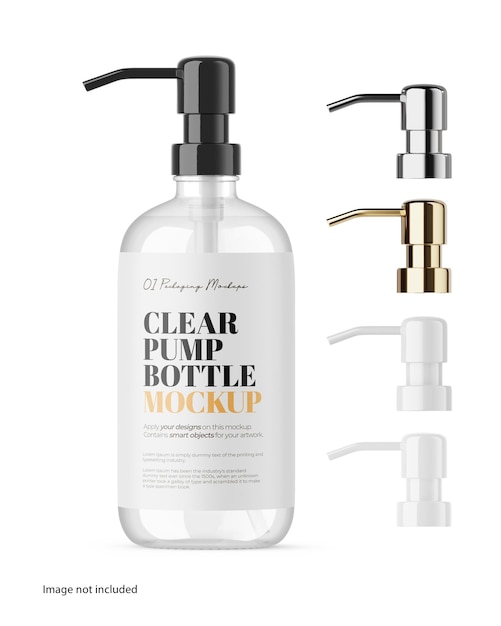 PSD clear pump bottle soap dispenser psd mockup