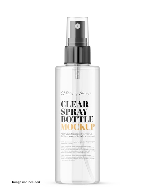 PSD clear spray bottle with plastic lid psd mockup