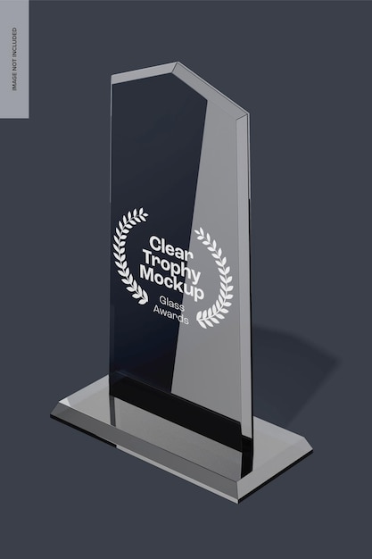 Clear Trophy Mockup, Perspective