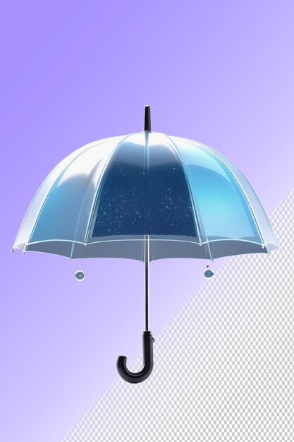 PSD a clear umbrella with a blue background and a purple background