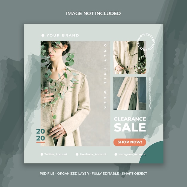 PSD clearance sale square banner template