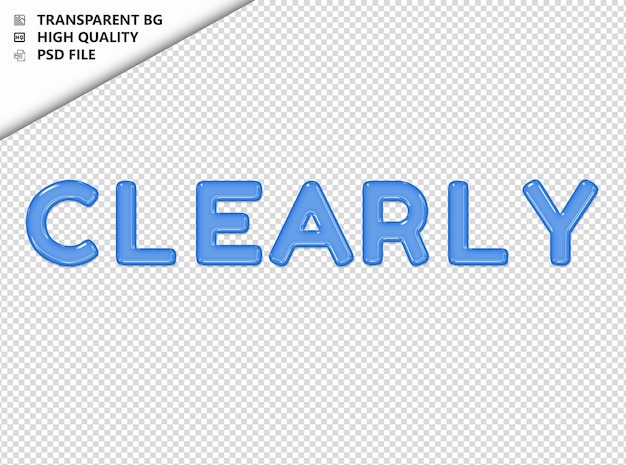 PSD clearly typography text glosy glass psd transparent