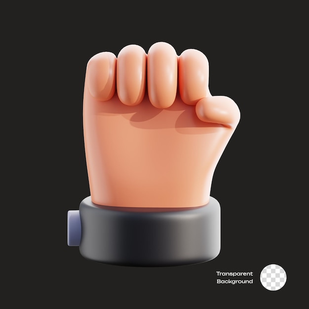 Clenched fist hand gesture 3d icons