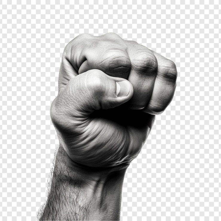 PSD a clenched fist powerful symbol of strength and defiance