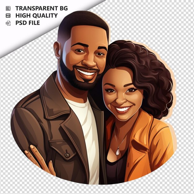 PSD clever black couple flat icon style white background isol