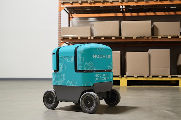 Click and collect delivery robot mockup