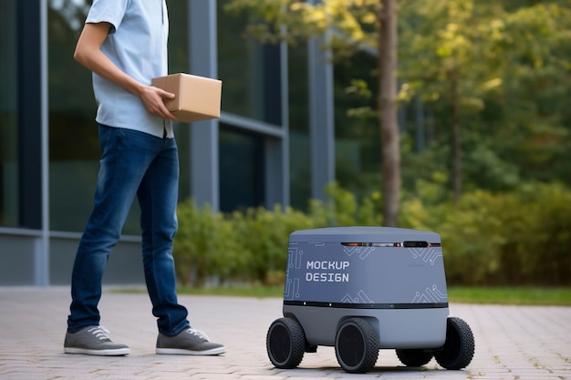 Click and collect delivery robot mockup