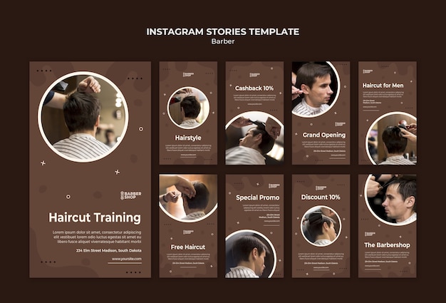 Free Barber Shop Promotion Instagram Story Template - Download in