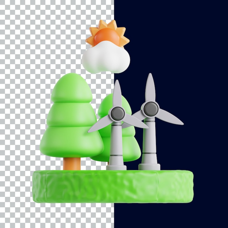 PSD climate change 3d icon render asset design 3d icon illustration