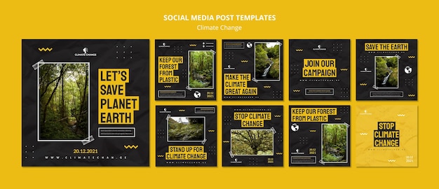 Climate change instagram post design template