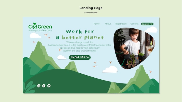 PSD climate change landing page template