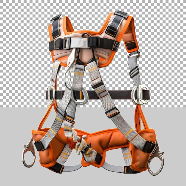 PSD climbing harness safety belt on transparent background ai generated