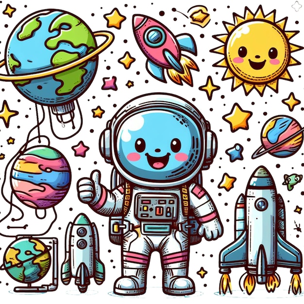 PSD clip art van een astronaut