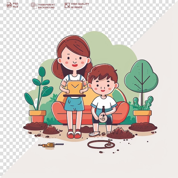 PSD cartoni animati clip art sullo sfondo trasparente