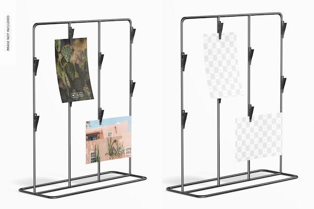 Clip Photo Stand Mockup, Right View