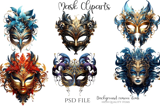 PSD clipart maskerade illustratie maskerkunst