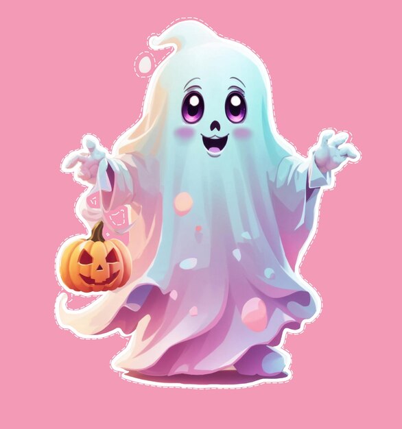 Clipart słodki duch Halloween