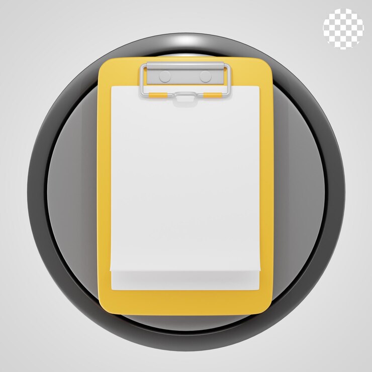 PSD clipboard 3d icon and illustration