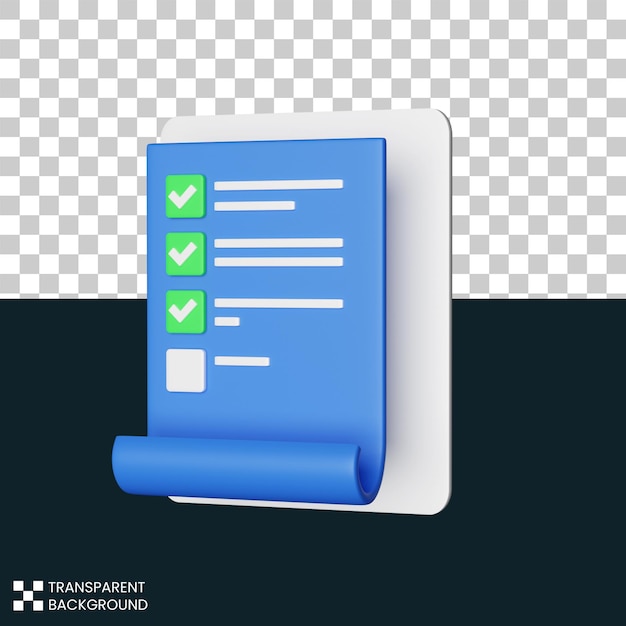 clipboard and check 3d icon