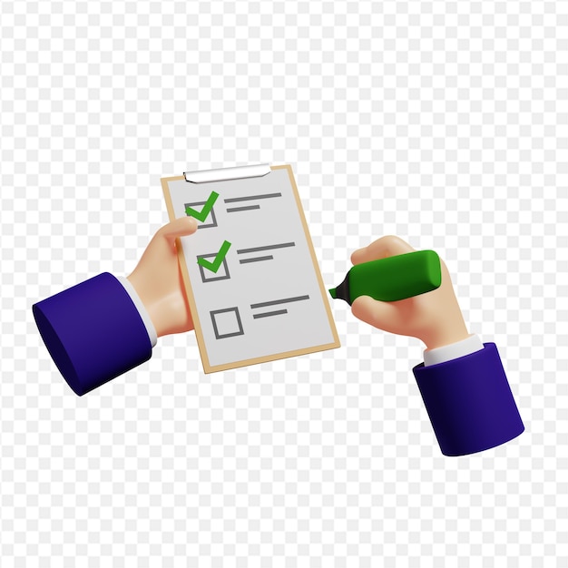 Clipboard in hand with a list of completed tasks the concept of the planning method todo list